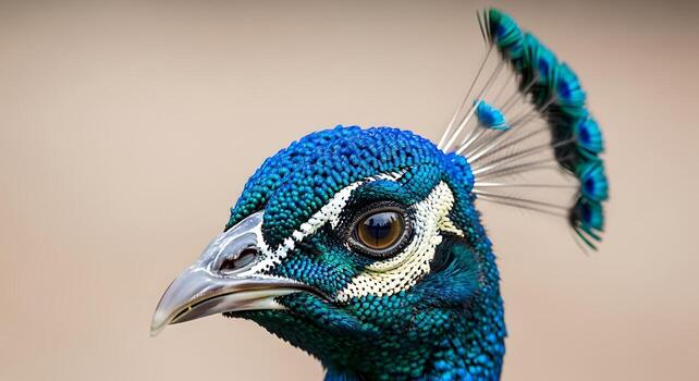 Peacock Close-Up Showing Feather Patterns in High Resolution photo