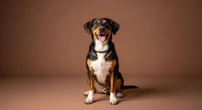 Minimalist Dog Photography with Neutral Background Tones photo