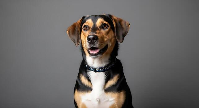 Minimalist Dog Studio Shot with Elegant Clean Composition photo