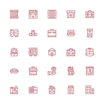 25 Icons for Box in Medium Stroke Outline Format Optimized Icon Pack for Digital Products vector
