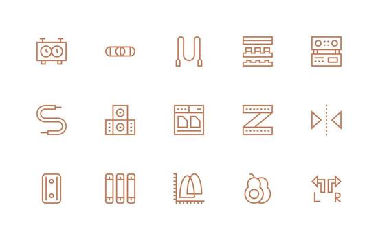 15 Regular Line Icons for Dual Graphics Essential Icons for Rapid UI Building vector