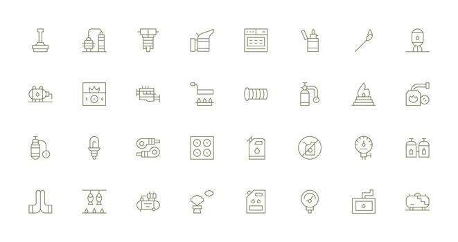 32 Thin Line Designs for Gas Icons UI and UX Focused Icon Collection vector