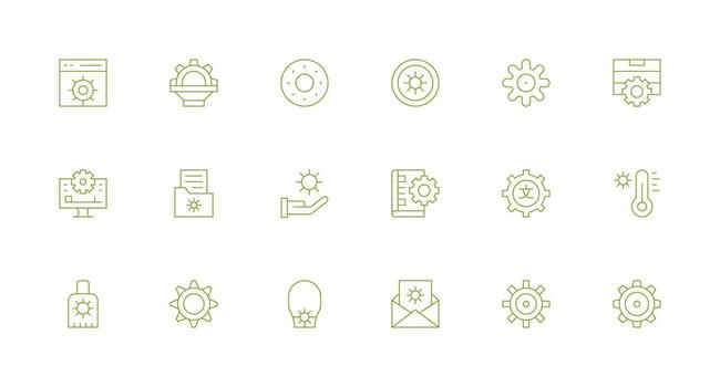 18 Customize Icons in Minimal Line Aesthetic Balanced Icon Set for Functional Design vector