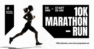 Simple Black and White Marathon Event for Facebook Ad template