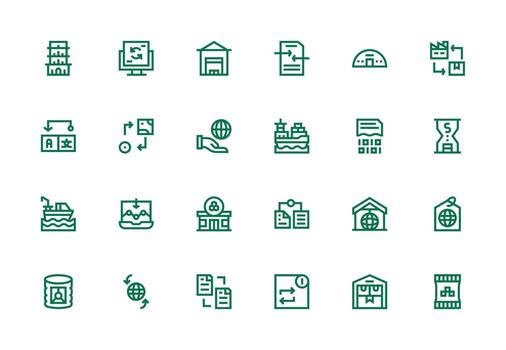Export Icon Set with 24 Thick Line Line Graphics All-Purpose Icon Design Pack vector