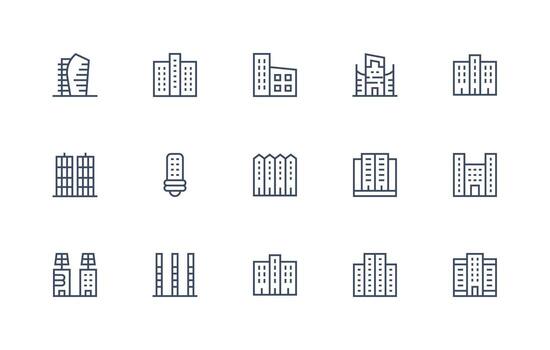 15 Regular Line Vectors for Apartments Theme Minimal Icon Set for Interface Projects