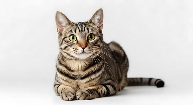 Studio Image of American Shorthair Cat Posing Elegantly photo