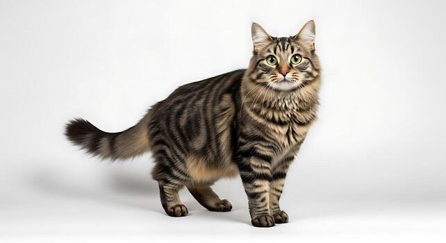 maravilloso compañero gato estudio retrato capturar suave piel foto