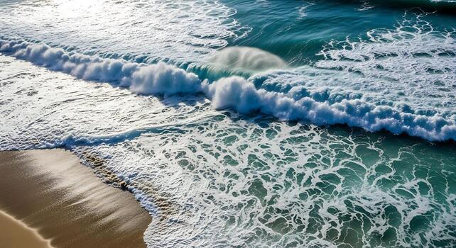Breathtaking Aerial View Of Ocean Waves And Beach.jpeg photo