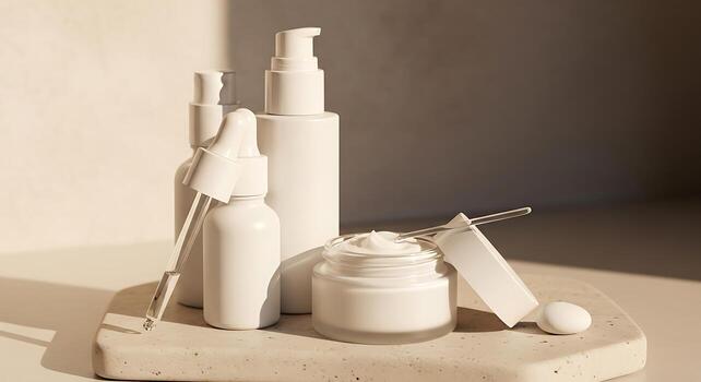 Skincare Set Product Photo with Soft Pastel Gradient Backdrop