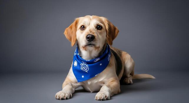 Simple Minimalist Studio Photo of Dog Facing Camera
