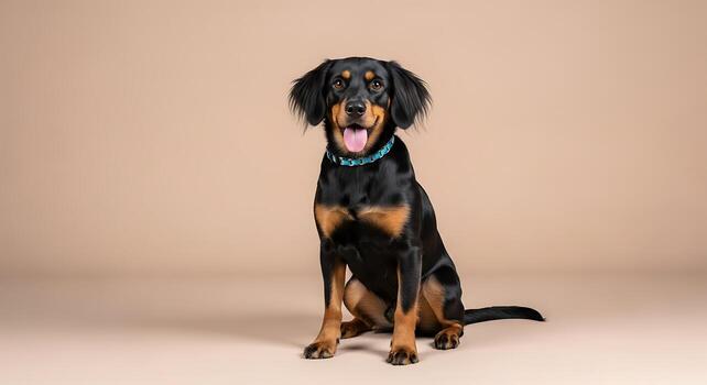 Clean Pet Studio Portrait Featuring Dog Minimal Composition photo