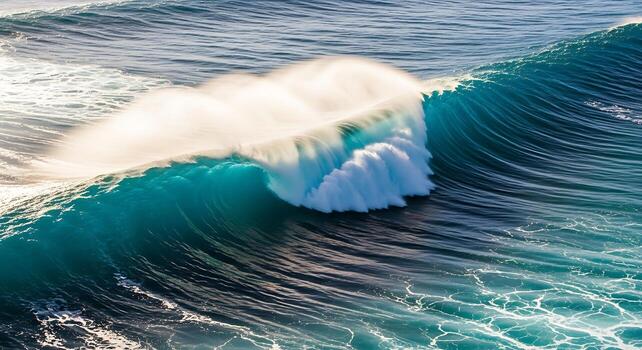 Drone Top Down Photography Of Ocean Waves Crashing photo