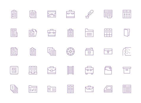 35 Light Line Style Icons from Files Collection Quick Access Icons for UI Development vector