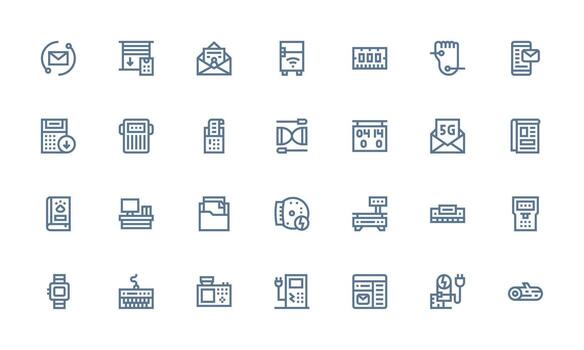 28 Icons for Electronic in Bold Line Format Interface Icon Collection for Daily Projects vector