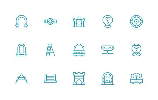 15 regular línea estilo íconos desde acceso punto colección editable icono colección vector