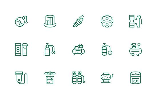 Cylinder Set with 15 Regular Line Icons UI and UX Focused Icon Collection vector