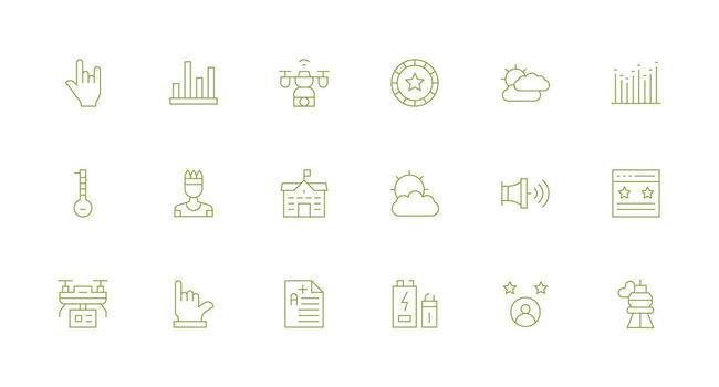 Minimal Line Style High Icons with 18 Vectors Essential Icon Set for Teams