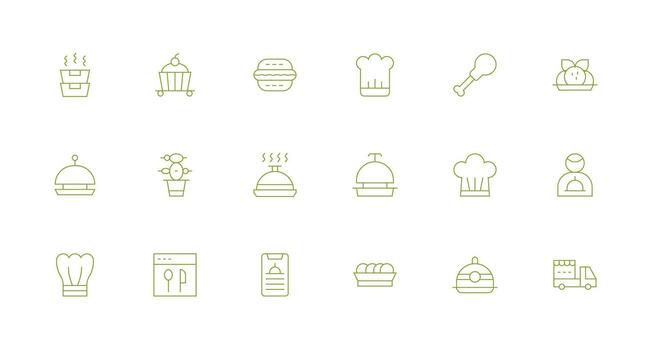 18 Minimal Line Style Icons from Catering Collection Icons Built for Visual Consistency Pack vector