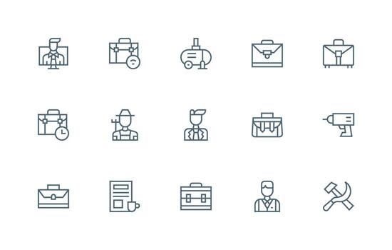 15 Regular Line Vectors for Work Theme Core Icon Collection for Daily Tasks