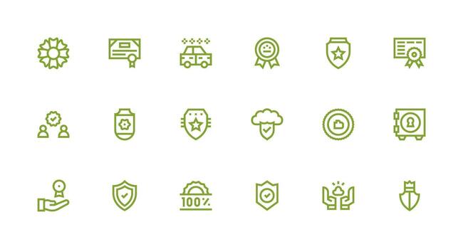 18 Icons for Reliability in Strong Stroke Line Format Creative Icon Set vector