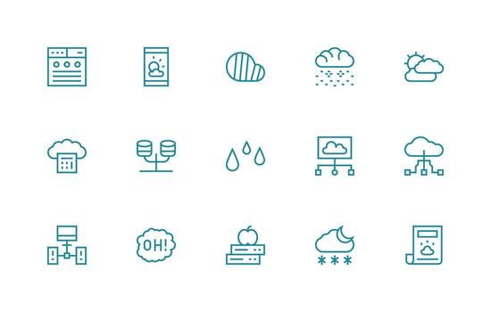 15 Regular Line Style Icons from Cloud Collection Design Ready Icon Set for Teams vector