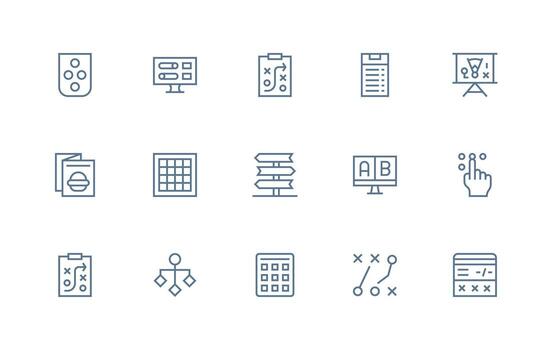 15 Icons for Choices in Regular Line Format Pixel Perfect Icon Set vector