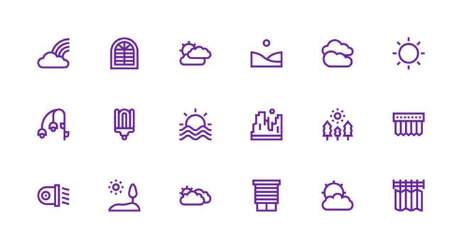 18 Strong Stroke Line Style Icons from Daylight Collection Scalable Icons for All Themes vector