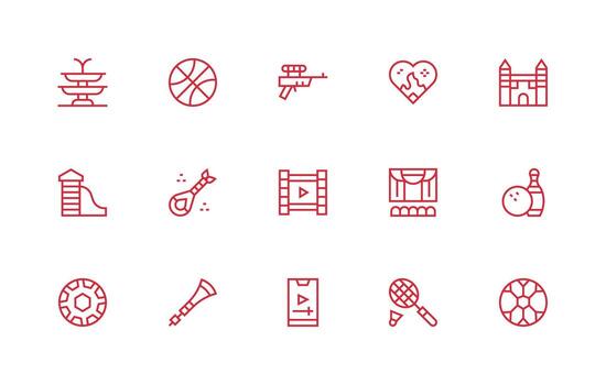 Regular Line Icons from Play Set with 15 Vectors Responsive Icon Set for Flexible Layouts