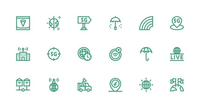 18 Strong Stroke Line Designs for Coverage Icons Multi-Purpose Icon Set vector