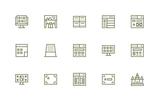 diseño visual paquete conteniendo 15 regular línea íconos todas dispositivo compatible icono conjunto vector