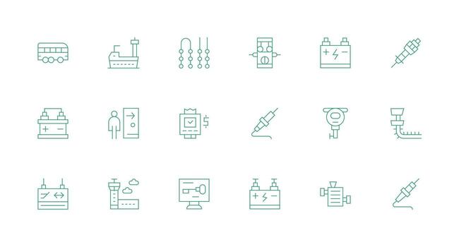 18 íconos para terminal en mínimo línea formato contorno icono paquete vector