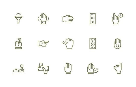 Seleccione icono conjunto con 15 regular línea gráficos diseño Listo icono conjunto para equipos vector