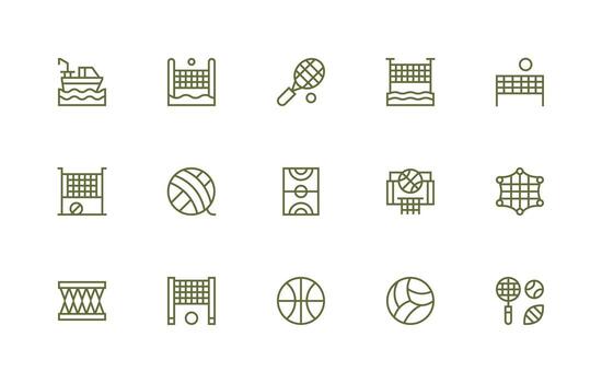 Net including 15 Regular Line Illustrations Scalable Icons for All Themes vector