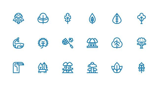 Biodiversity Set with 18 Strong Stroke Line Icons Neatly Designed Icons for Web Platforms vector