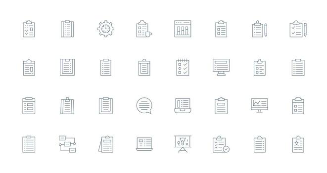 32 Delgado línea estilo íconos desde Tareas colección línea icono colección vector