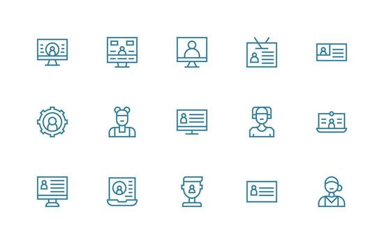 15 Icons for Account Details in Regular Line Format All Device Compatible Icon Set vector