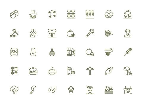 35 Icons for Harvest in Regular Clean Line Format Icon Set for Projects vector