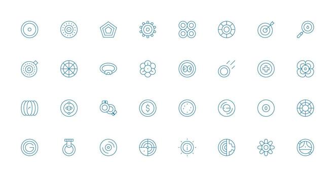 32 Thin Line Vectors for Concentric Theme Icons Built for Visual Consistency Pack
