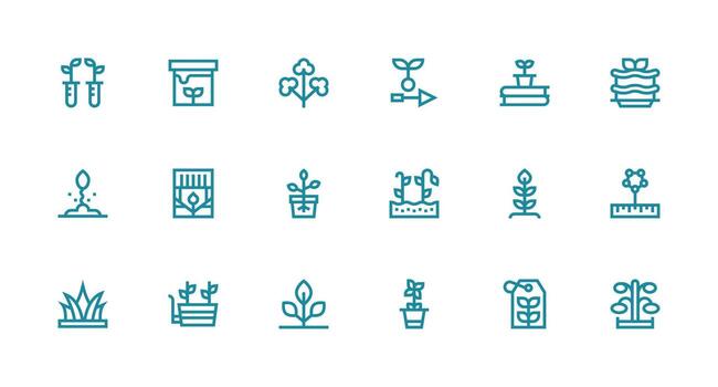 18 Strong Stroke Line Vectors for Sprout Theme UI and UX Focused Icon Collection