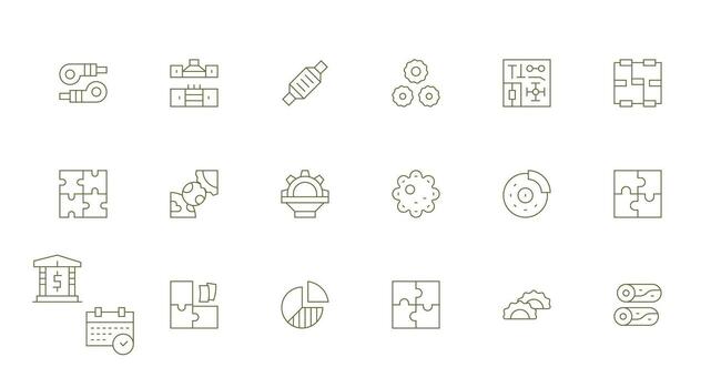Parts featuring 18 Icons in Minimal Line Design UI and UX Focused Icon Collection vector