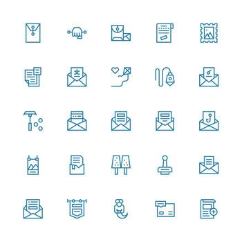 adjunto archivo diseño íconos presentando 25 en medio carrera contorno estilo neutral estilo íconos para ninguna proyecto vector