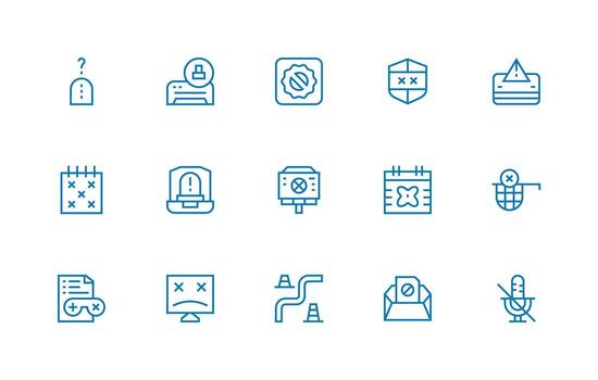 15 Regular Line Style Icons from Blocked Collection Digital Product Icons for Fast Delivery vector