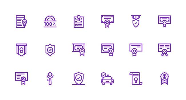 Licensed Icon Set with 18 Strong Stroke Line Graphics UI and UX Focused Icon Collection vector