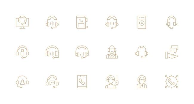 18 Icons for Hotline in Minimal Line Format Multi-Style Icons for Creative Projects vector