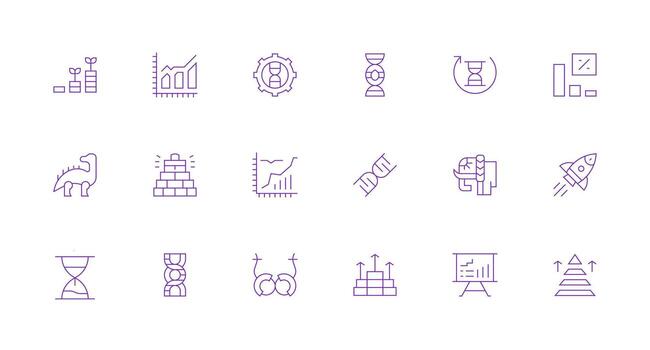 18 Minimal Line Style Icons from Evolution Collection Reliable Icons for All Interfaces vector