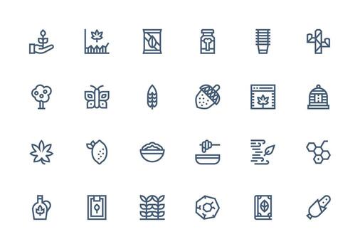 Organic Design Icons featuring 24 in Thick Line Line Style Minimal Icon Set for Interface Projects vector