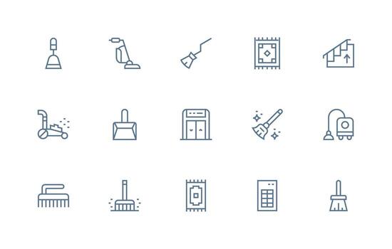 15 Icons for Floor in Regular Line Format Outline Icon Pack vector
