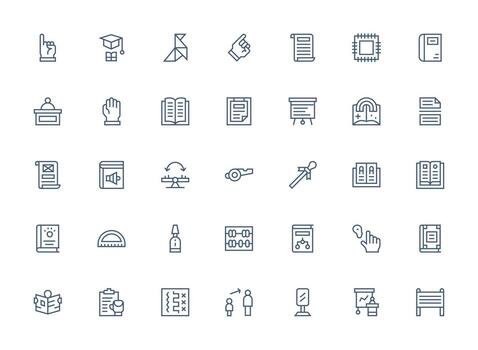 35 Regular Clean Line Style Icons from Instruction Collection Pixel Perfect Icons for Modern Apps vector