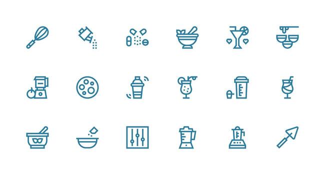 18 íconos para mezcla en fuerte carrera línea formato todas dispositivo compatible icono conjunto vector